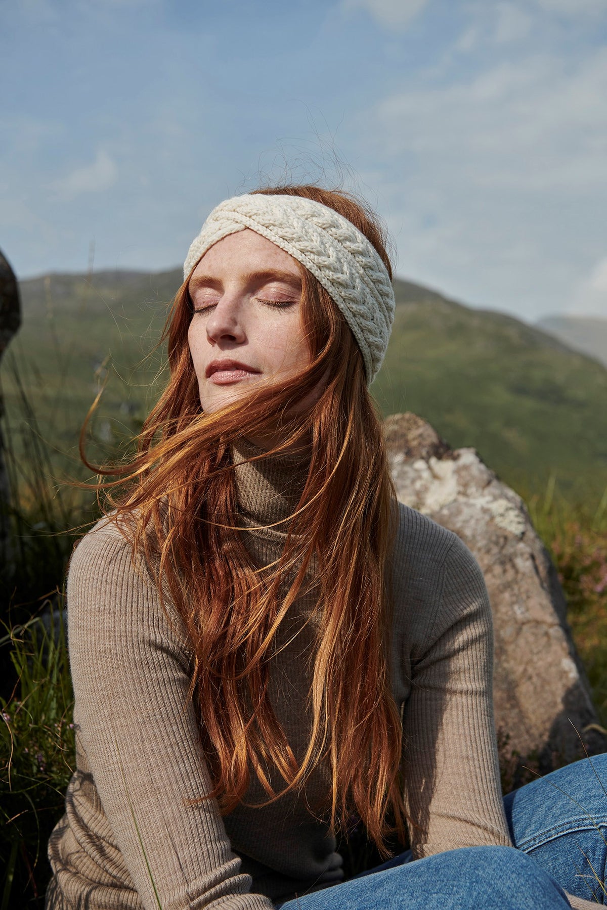 Aran Woollen Mills - B538 | hoofdband van merinowol Natural