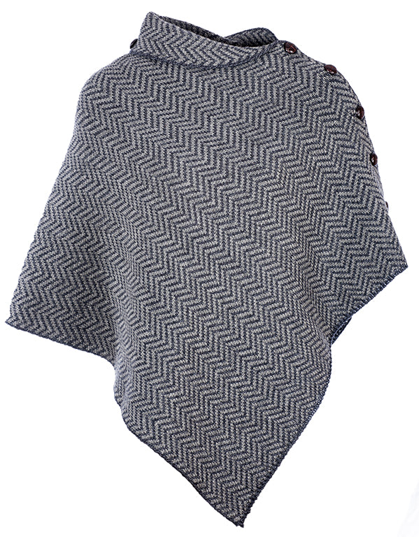 Aran Woollen Mills - B814 | poncho Black grey