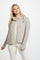 Aran Woollen Mills - B840 | damestrui merinowol met knopen Oatmeal 371