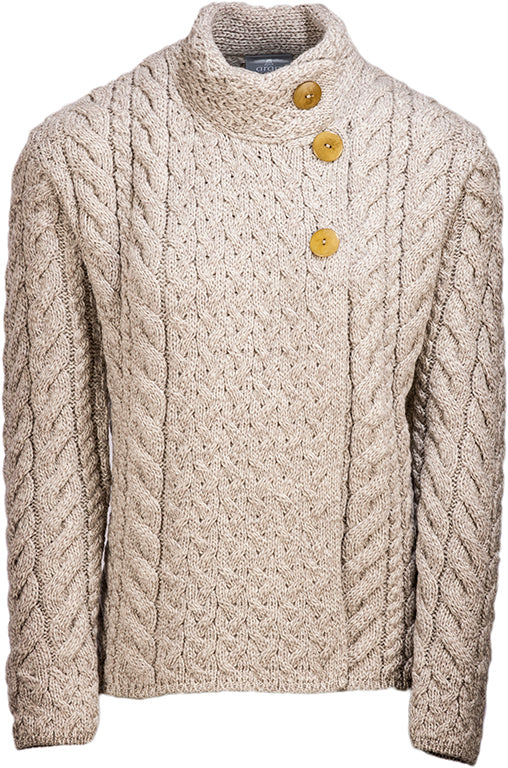Aran Woollen Mills - B840 | women's sweater merino wool with buttons