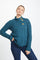 Aran Woollen Mills - B840 | damestrui merinowol met knopen Irish Sea 443