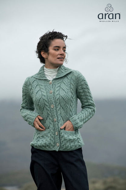 Aran Woollen Mills - B940 | wollen damesvest met knopen