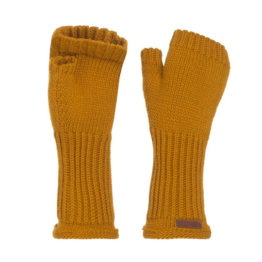 Knit Factory - Cleo | vingerloze handschoenen Oker