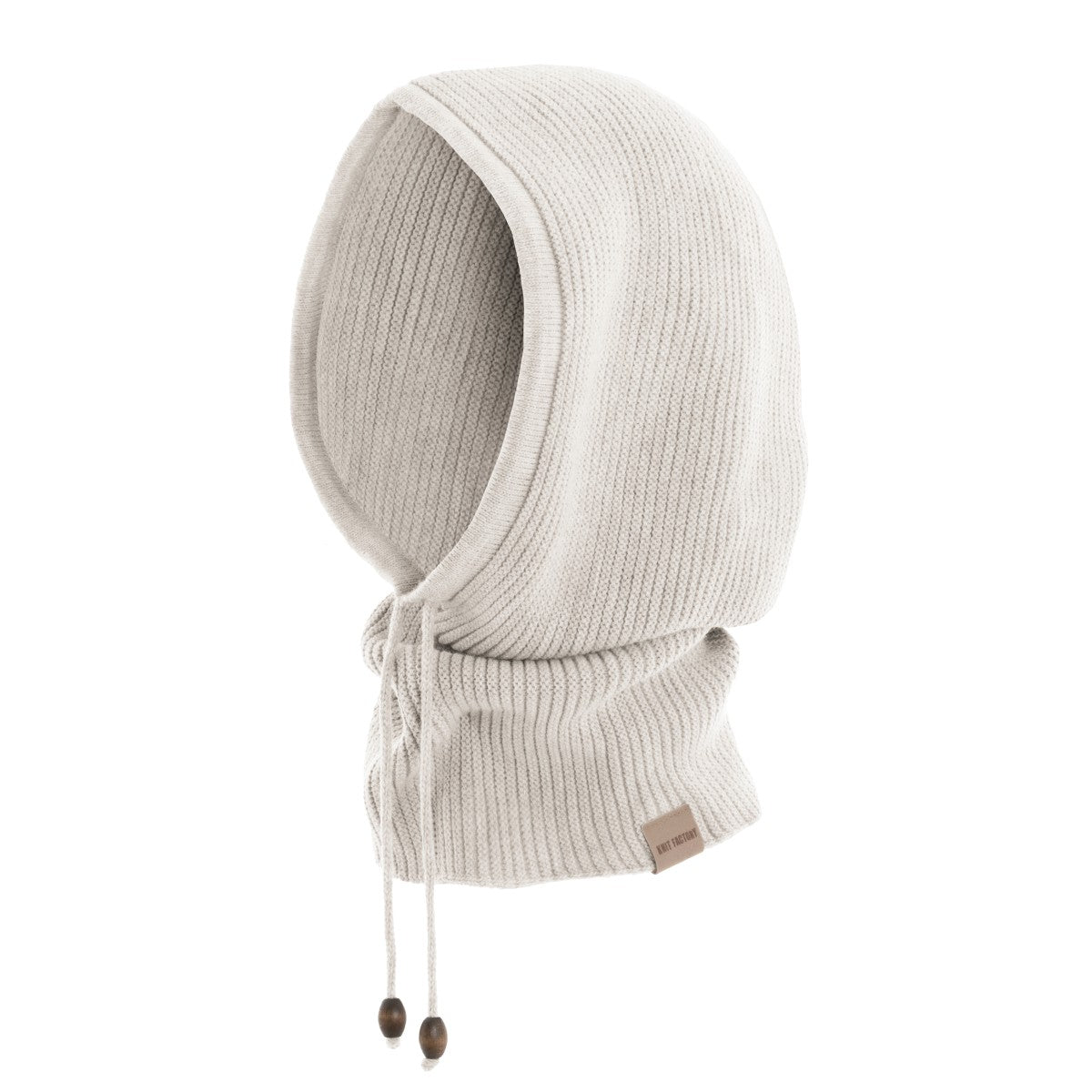 Knit Factory - Evy Colsjaal met capuchon Beige