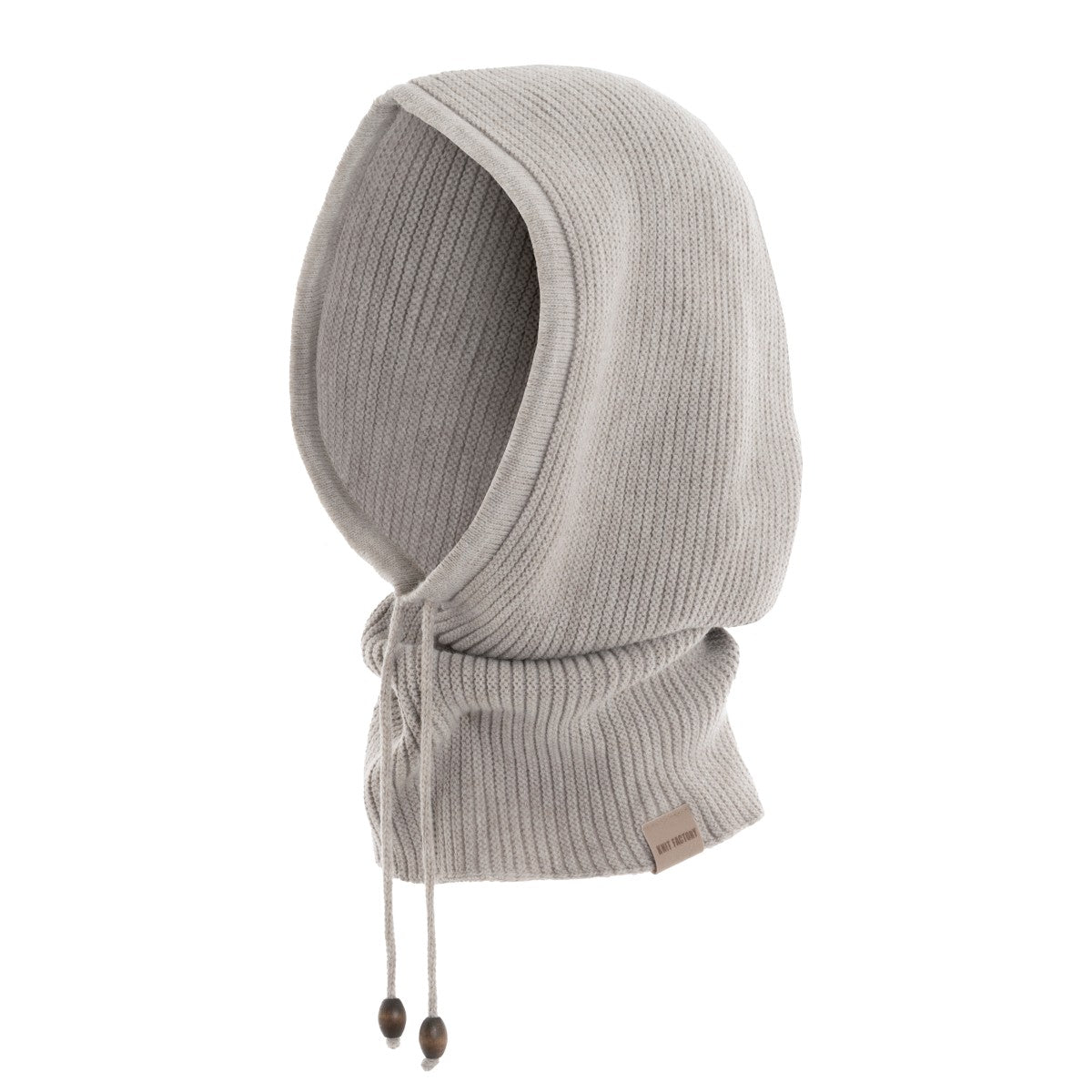 Knit Factory - Evy Colsjaal met capuchon Iced Clay