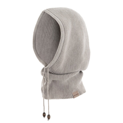 Knit Factory - Evy Colsjaal met capuchon Iced Clay