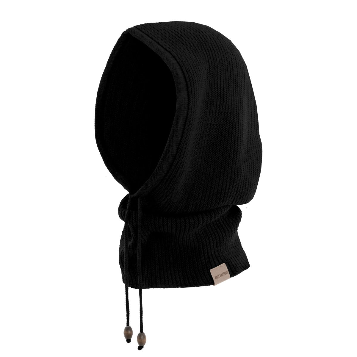 Knit Factory - Evy Colsjaal met capuchon Black