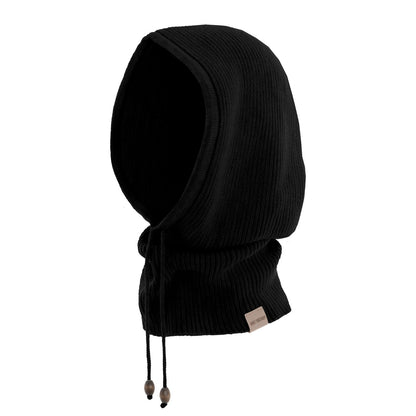 Knit Factory - Evy Colsjaal met capuchon Black