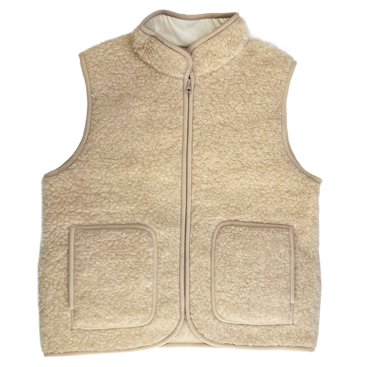Yoko Wool - Figo Vest | bodywarmer van zachte wol Beige
