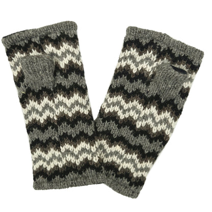 Planet Wool - Gloves fingerless | wollen handwarmers Grey