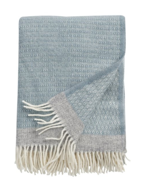 Klippan - Harald | plaid van lamswol Dusty blue 130x200 cm.