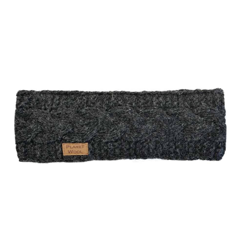Planet wool - Headband cable | hoofdband van wol Antracite