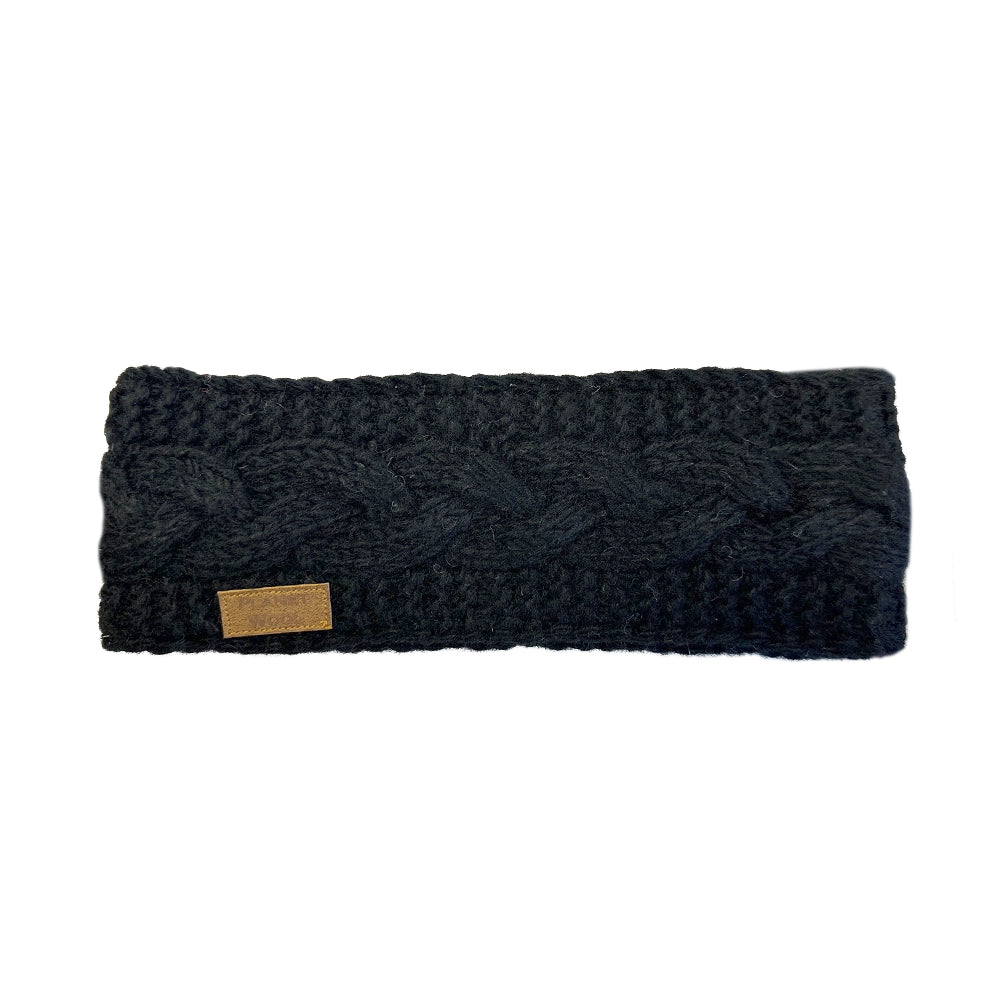 Planet wool - Headband cable | hoofdband van wol Black