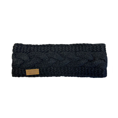 Planet wool - Headband cable | hoofdband van wol Black