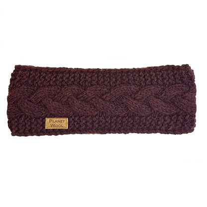 Planet wool - Headband cable | hoofdband van wol Burgundy