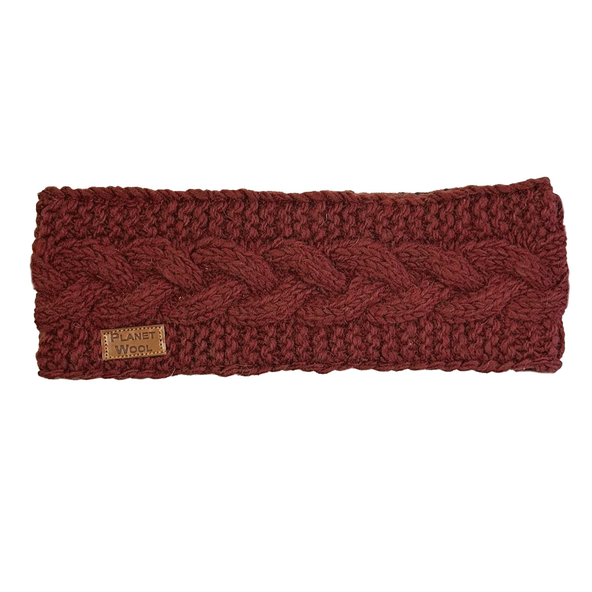 Planet wool - Headband cable | hoofdband van wol Maroon