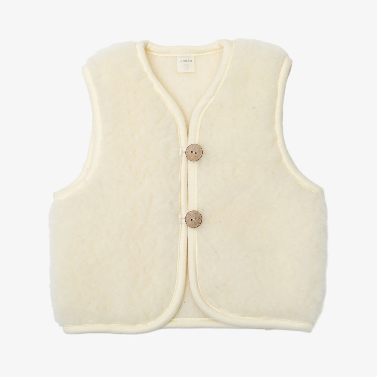 Flokati - Panda vest | kinderbodywarmer van merinowol