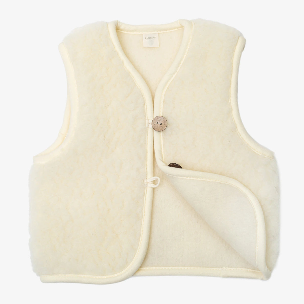 Flokati - Panda vest | kinderbodywarmer van merinowol