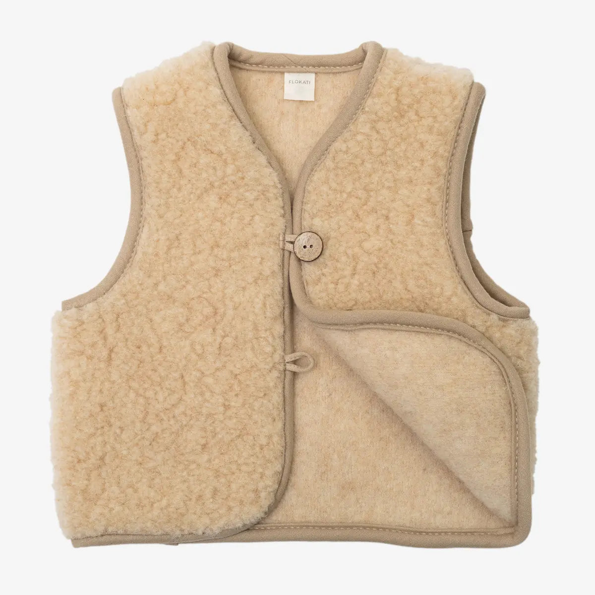 Flokati - Panda vest | kinderbodywarmer van merinowol