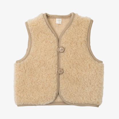 Flokati - Panda vest | kinderbodywarmer van merinowol