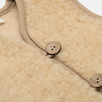 Flokati - Panda vest | kinderbodywarmer van merinowol