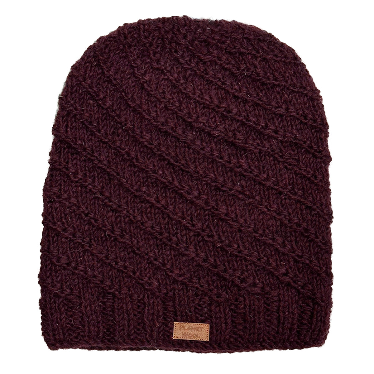 Planet Wool - Long hat | wollen muts Aubergine