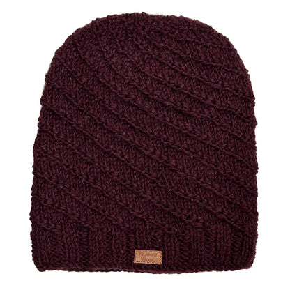 Planet Wool - Long hat | wollen muts Aubergine