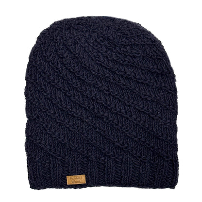 Planet Wool - Long hat | wollen muts Dark blue