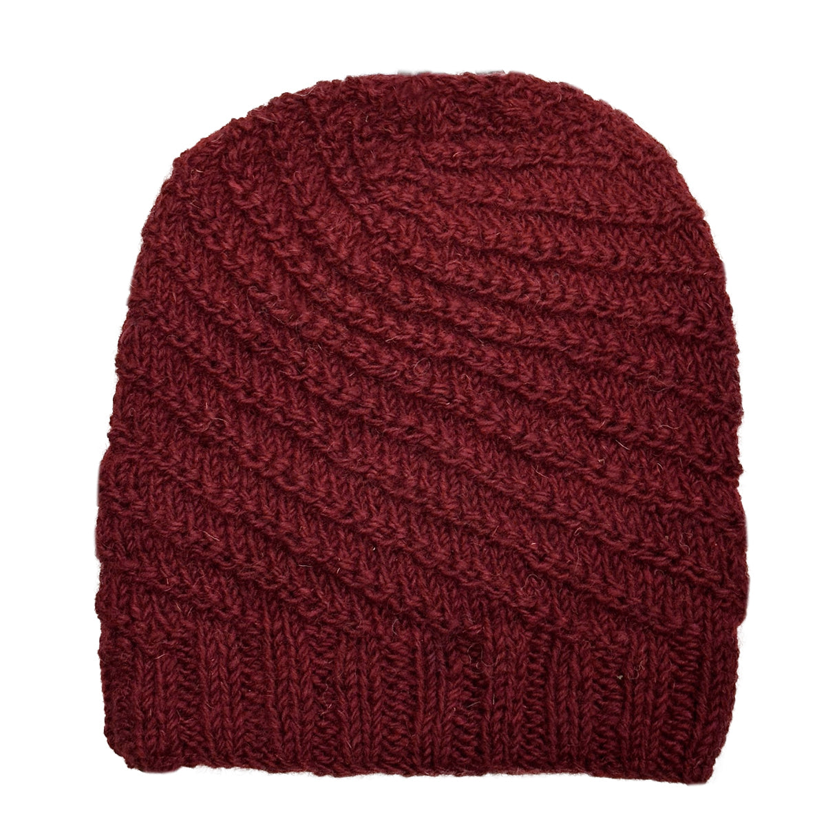 Planet Wool - Long hat | wollen muts Stone-maroon