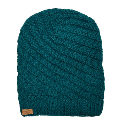 Planet Wool - Long hat | wollen muts Petrol