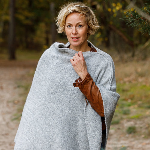 De Reuver - Maud | wollen poncho Silver