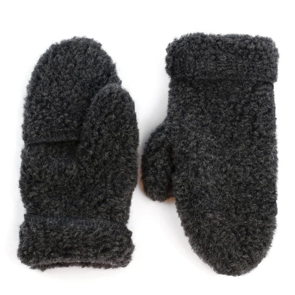 Yoko Wool - Freeze mittens hooded | wanten van schapenwol Black