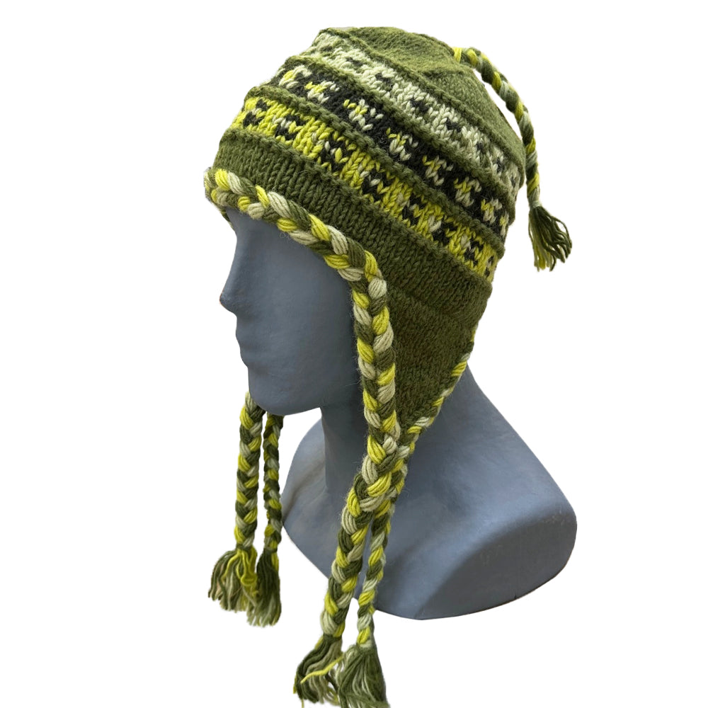 Planet Wool - hat earcovers | wollen muts met oorflappen Green