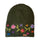 Planet wool - Long flower hat | wollen muts met bloemen Green