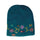 Planet wool - Long flower hat | wollen muts met bloemen Petrol