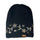 Planet wool - Long flower hat | wollen muts met bloemen Black white flowers
