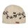 Planet Wool - Short flower hat | wollen muts met bloemen Off-white black flowers
