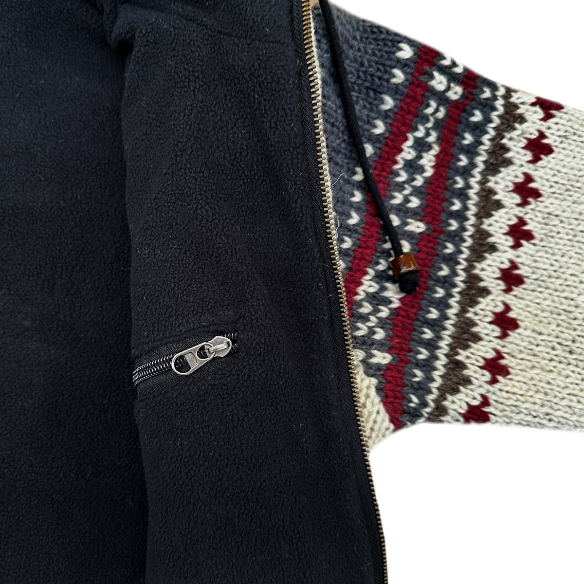 Planet Wool - Long Jacket Round | wollen damesvest met fleecevoering