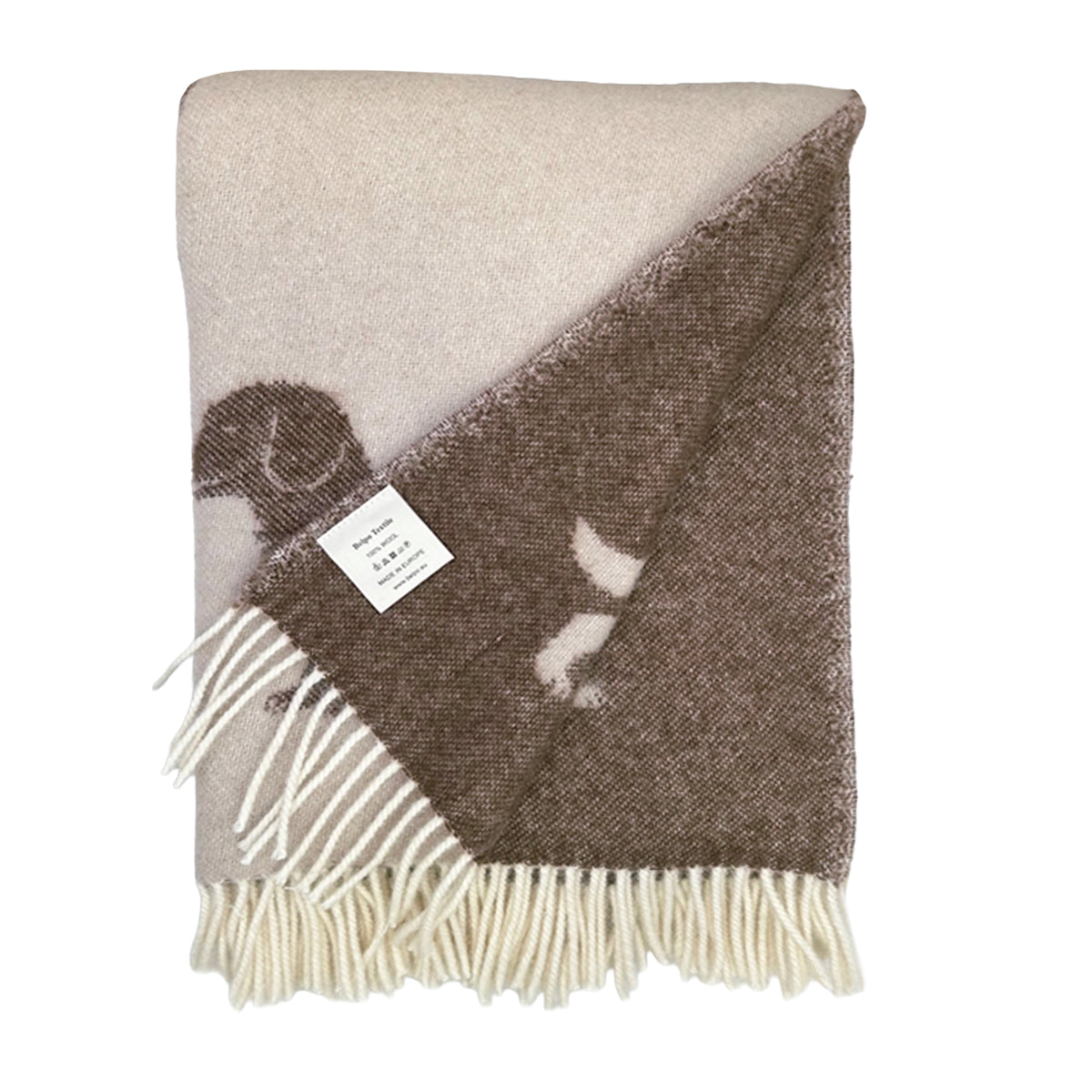 Belpo - Plaid Puppy | wollen plaid met hondenprint