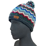 Planet Wool - Pompom hat Wave | wollen muts met fleecevoering