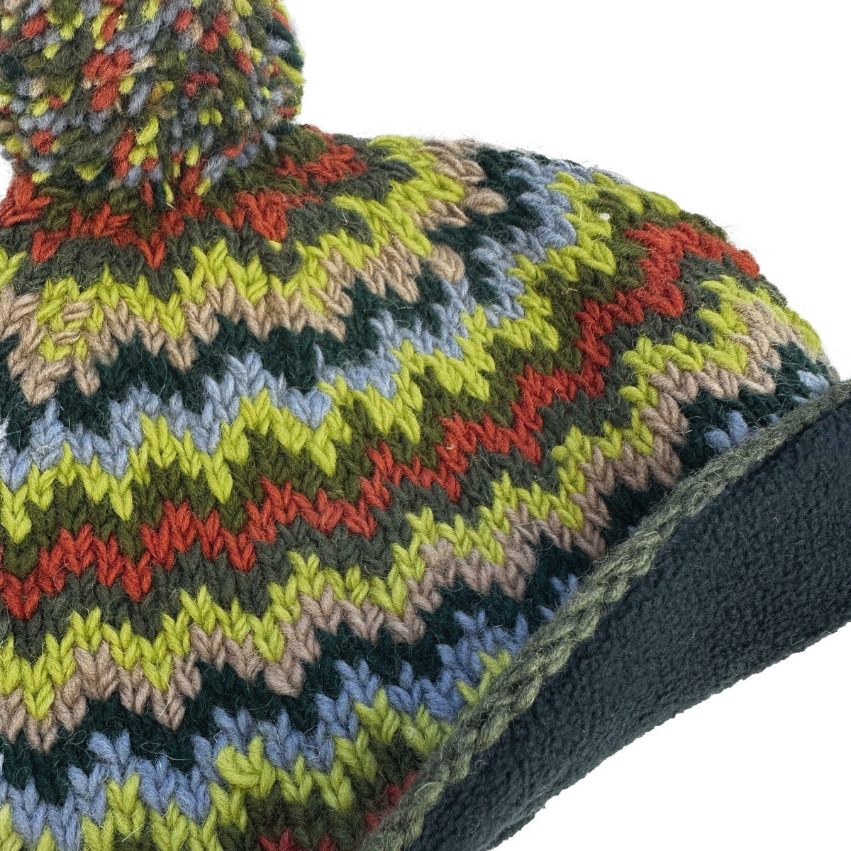 Planet Wool - Pompom hat Wave | wollen muts met fleecevoering