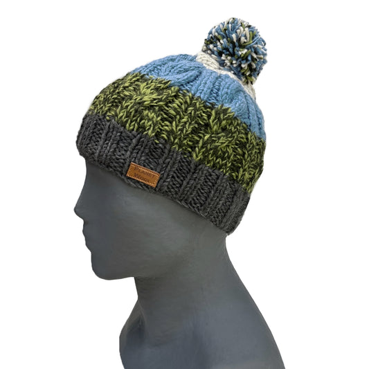 Planet Wool - Pompon hat | wollen muts met fleecevoering