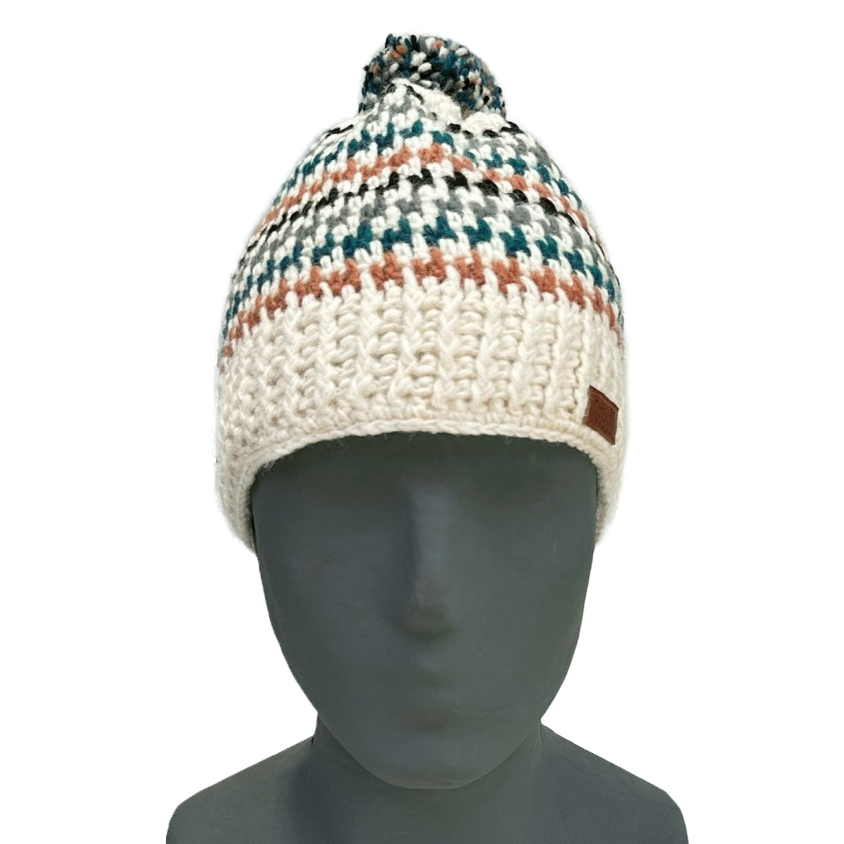 Planet Wool - Pompon hat | wollen muts met fleecevoering