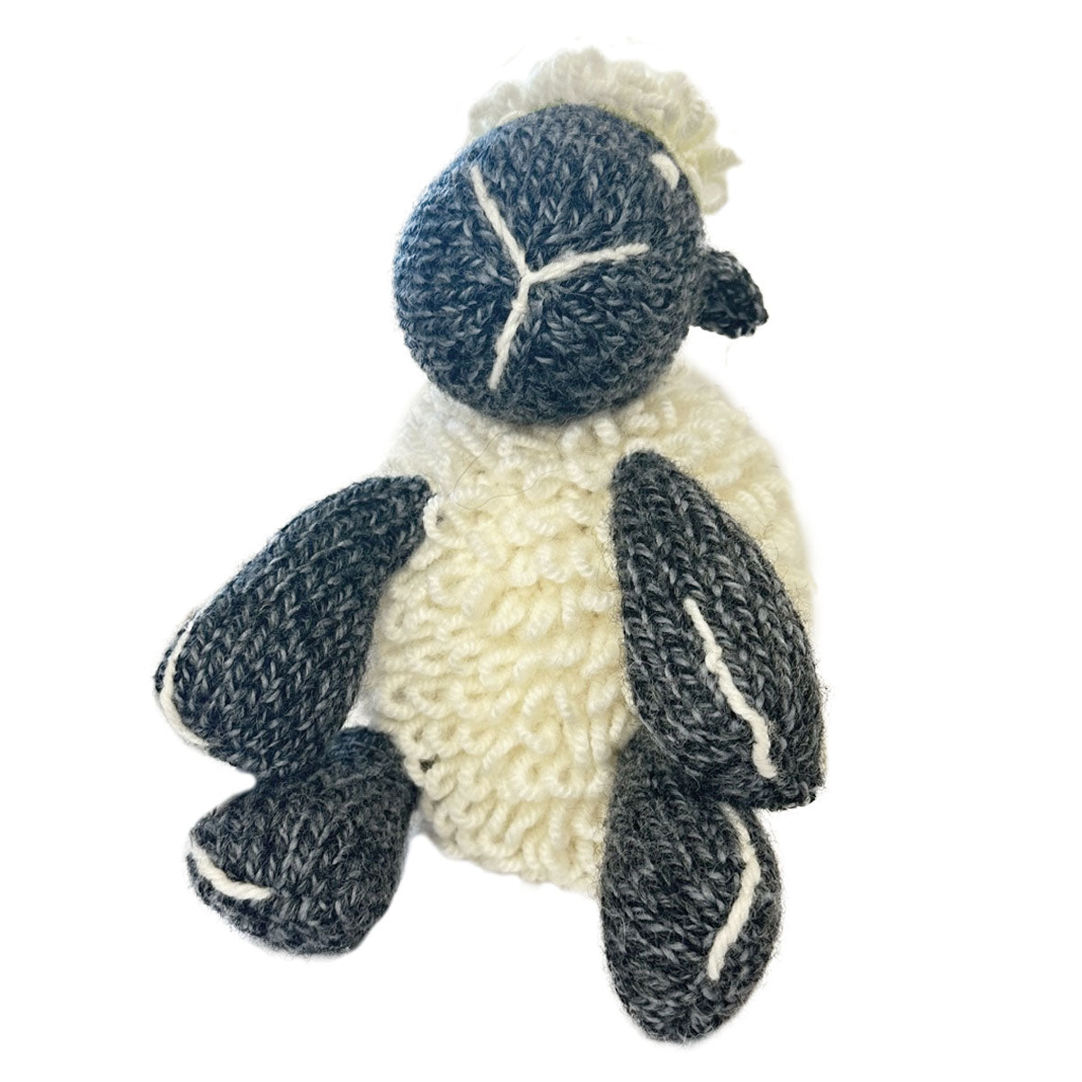Aran Woollen Mills - R457 teddy sheep | knuffelschaap van wol Zwart wit