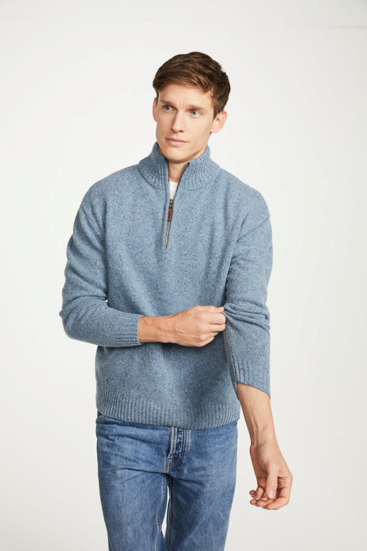 Aran Woollen Mills - R693 Troyer Zip | herentrui van lamswol