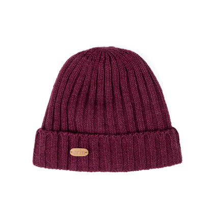 Erin Knitwear - Rib pullon Hat Turn up | wollen muts met fleece voering