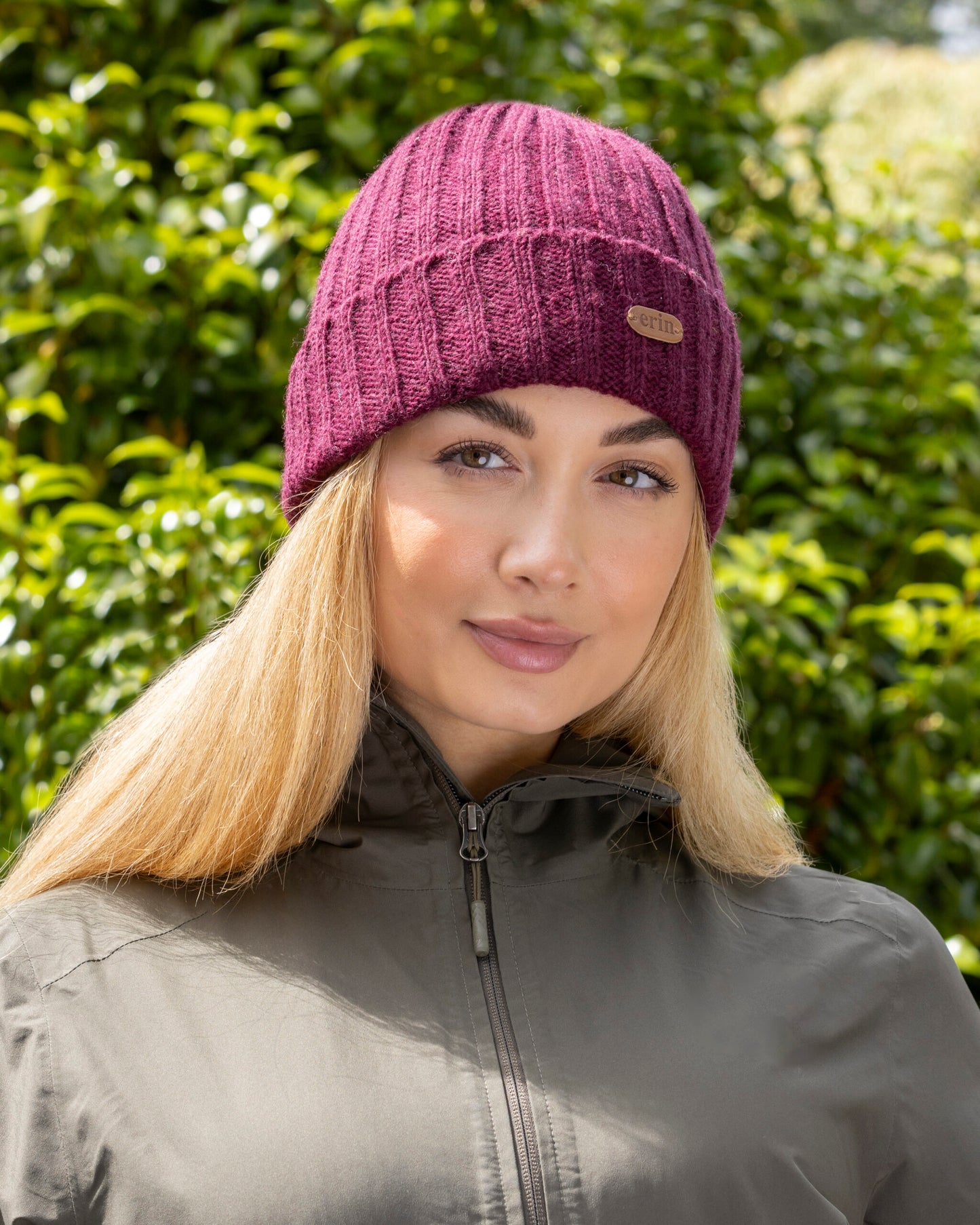 Erin Knitwear - Rib pullon Hat Turn up | wollen muts met fleece voering