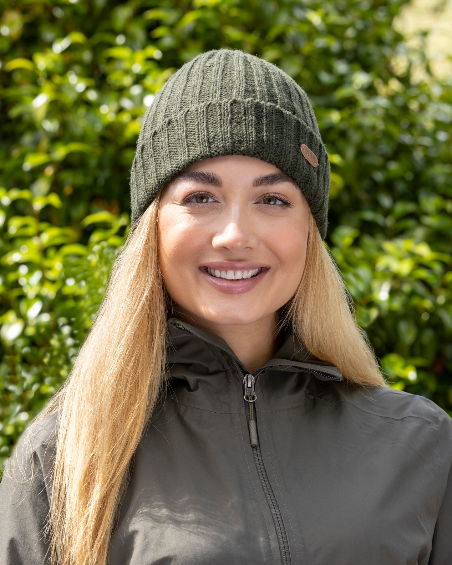 Erin Knitwear - Rib pullon Hat Turn up | wollen muts met fleece voering