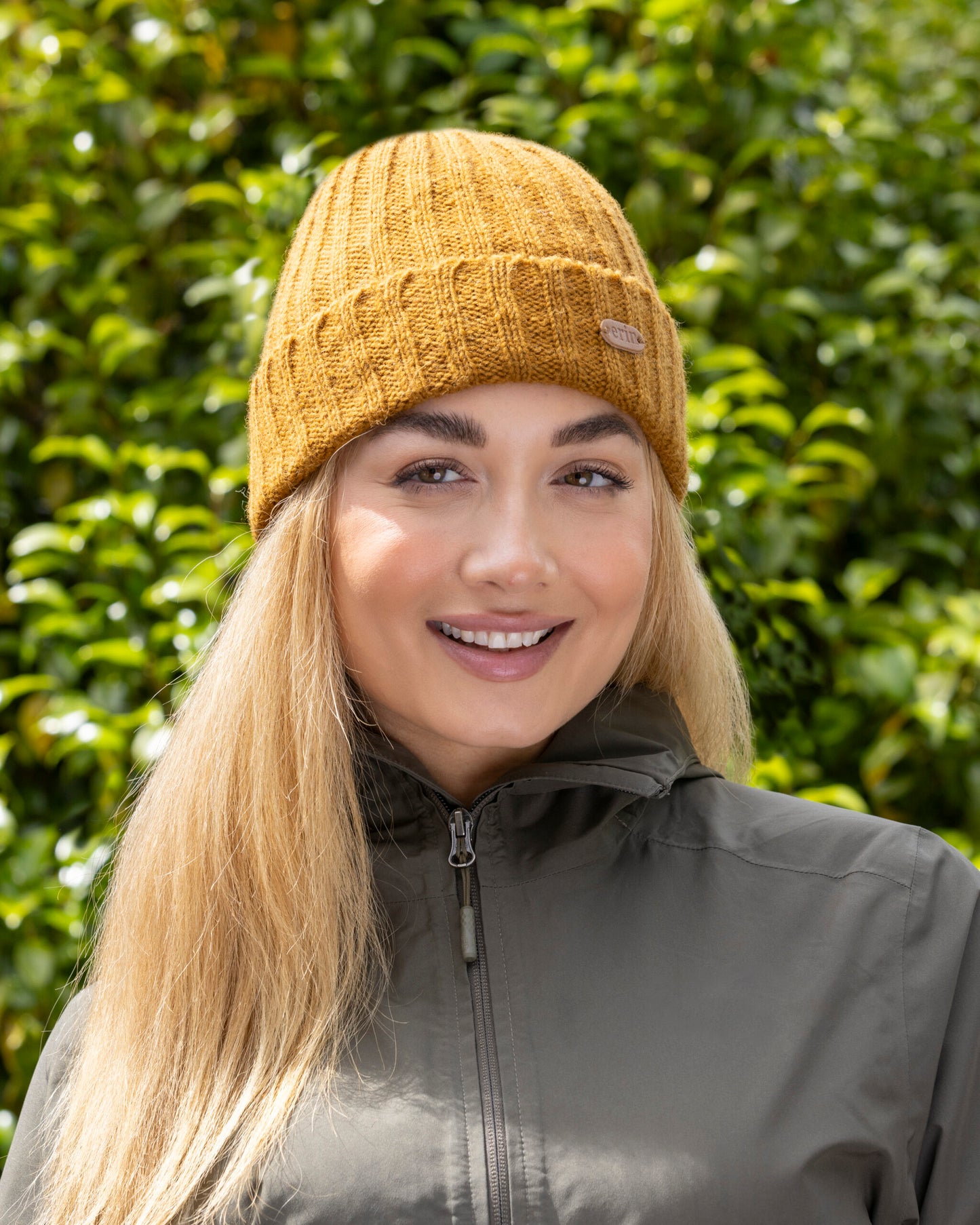 Erin Knitwear - Rib pullon Hat Turn up | wollen muts met fleece voering