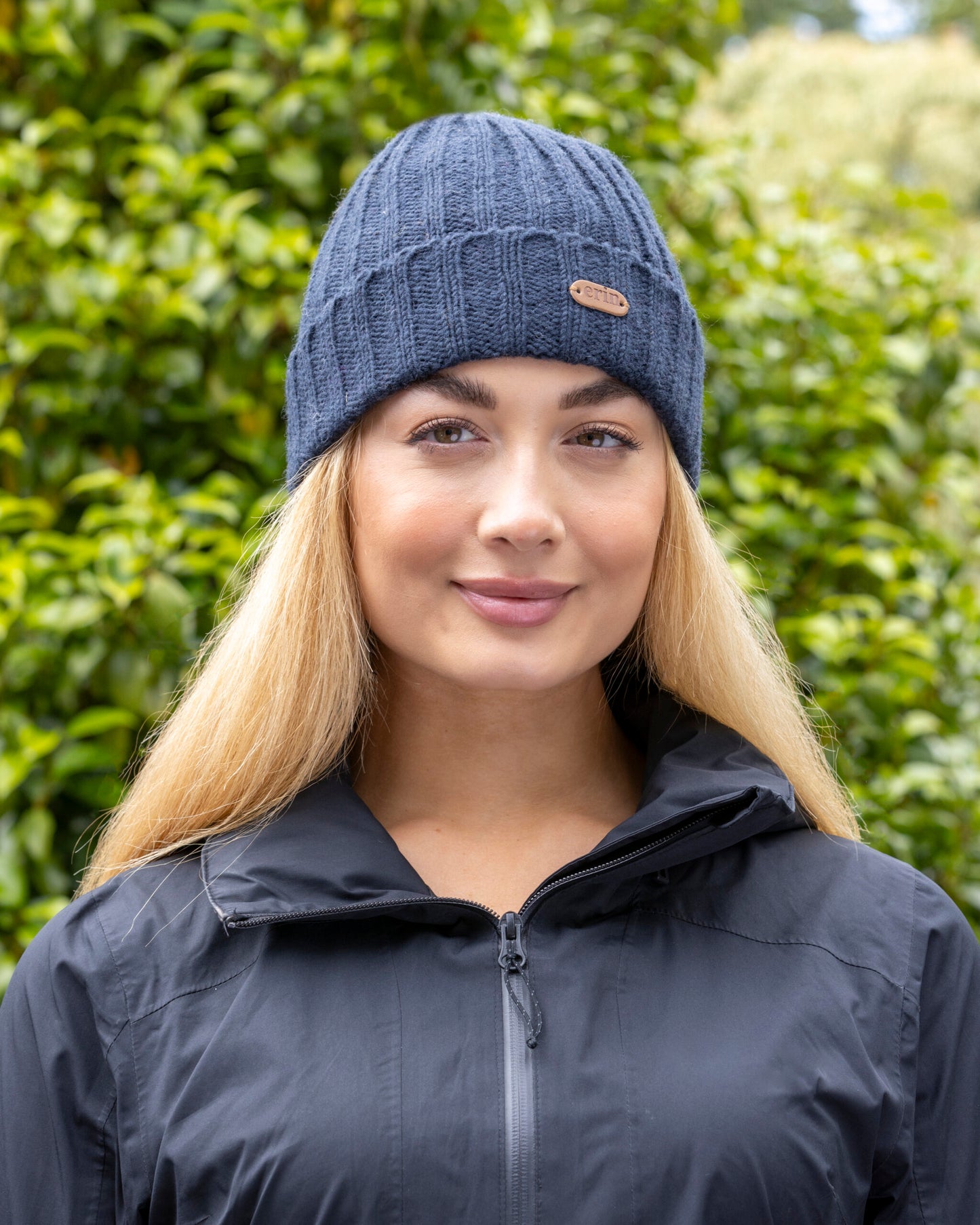 Erin Knitwear - Rib pullon Hat Turn up | wollen muts met fleece voering